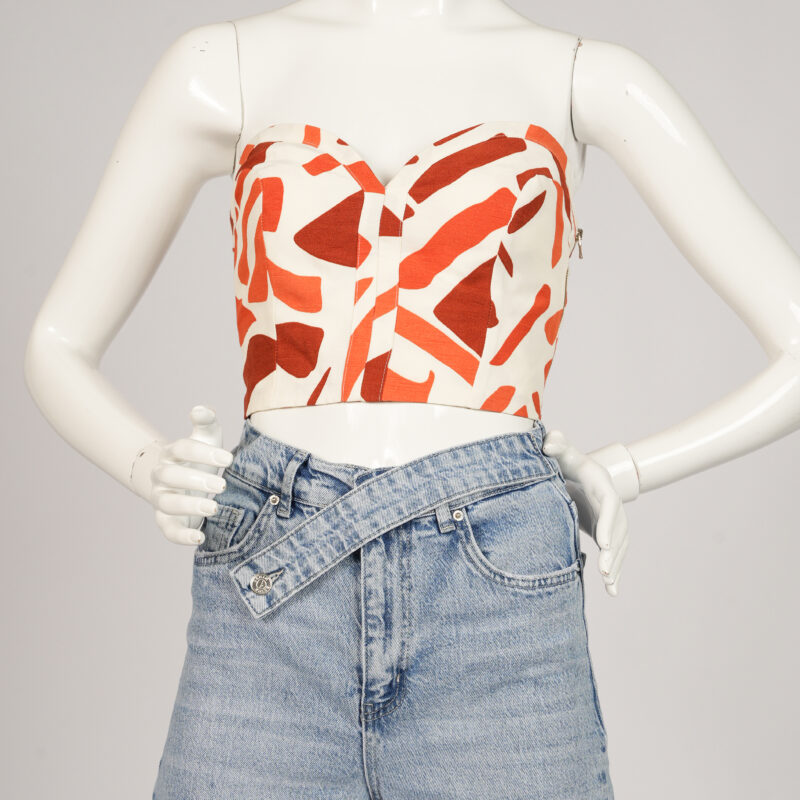 Orange Pattern Crop Top