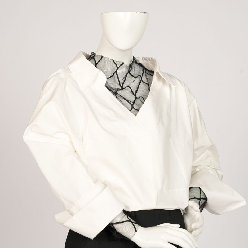 White Fashion Long Sleeve Blouse