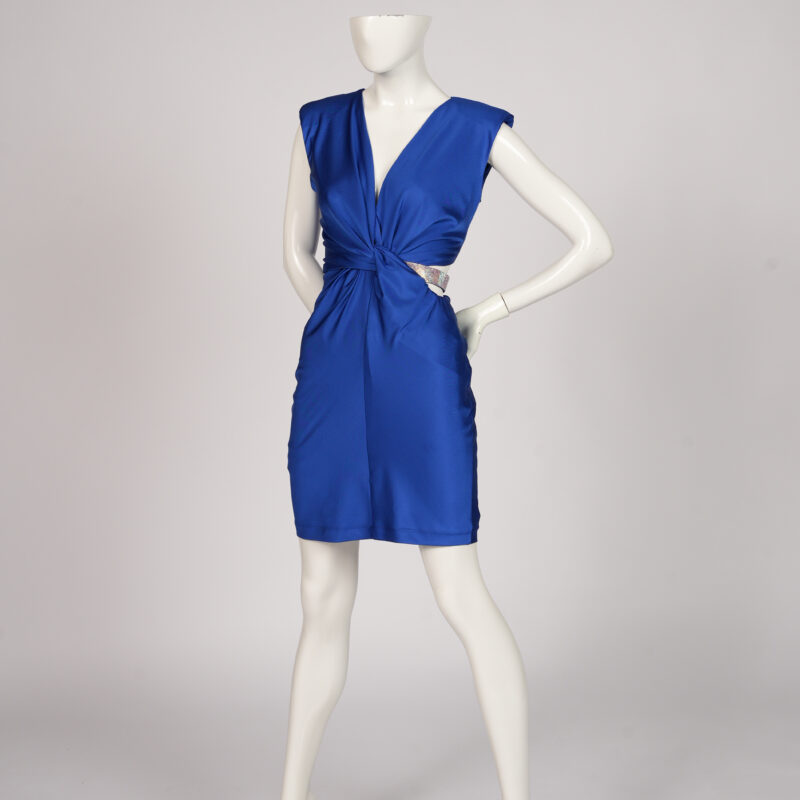 Short Elbise Side Cut Out With Rinestones