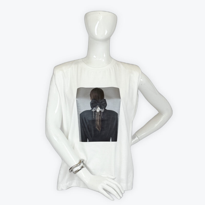 White Tee With A Pearl