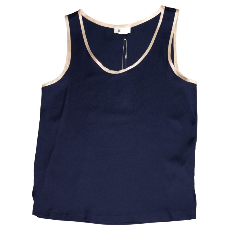 NavyBlue Lined Neck Top