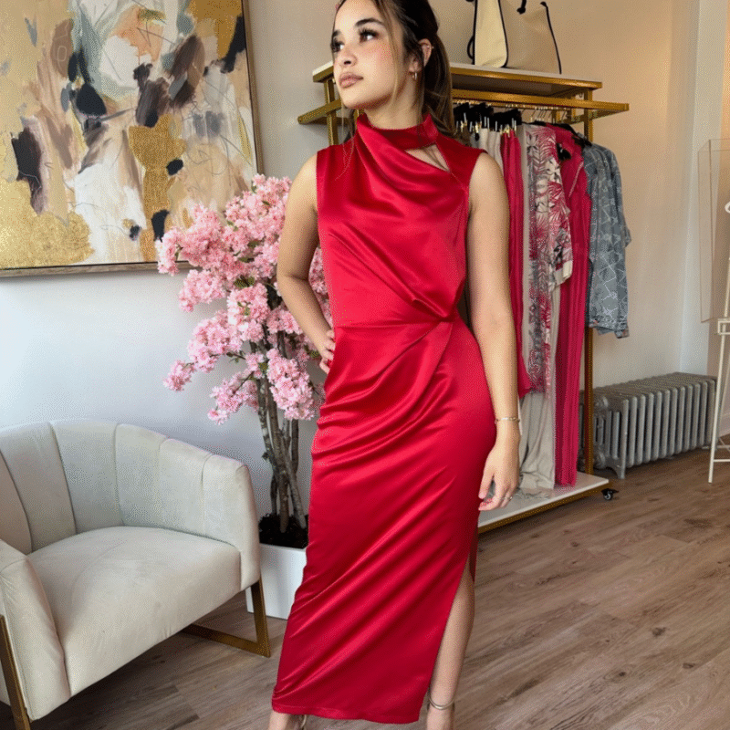 High Neck Long Elegant Dress