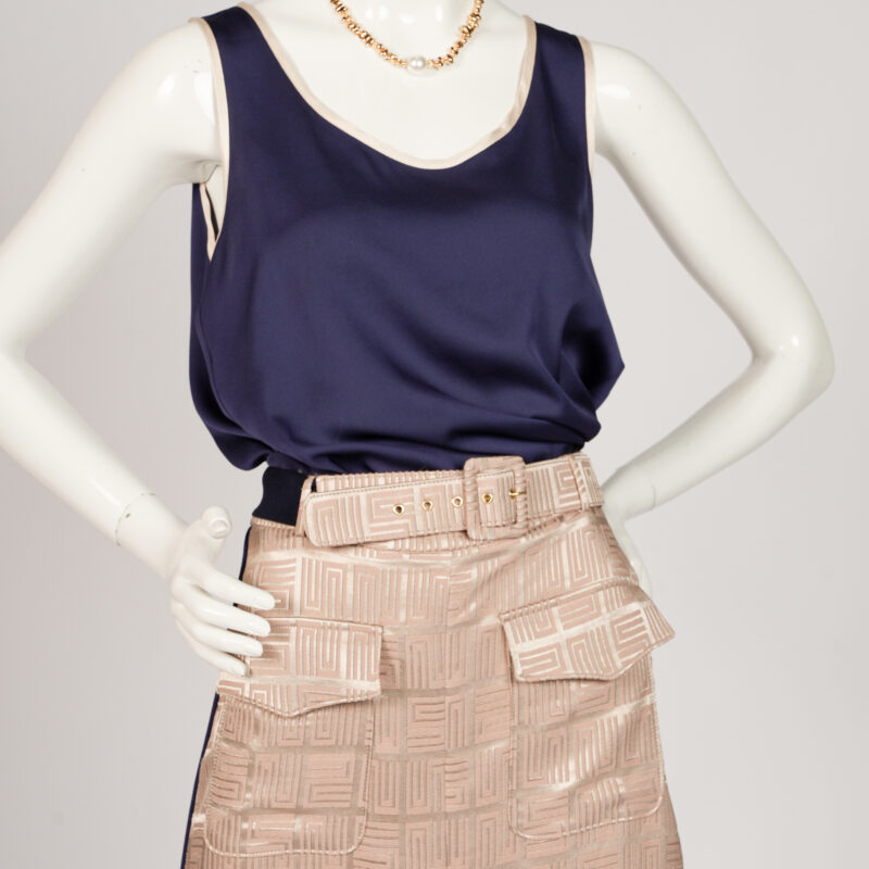 Designed Skirt With Belt