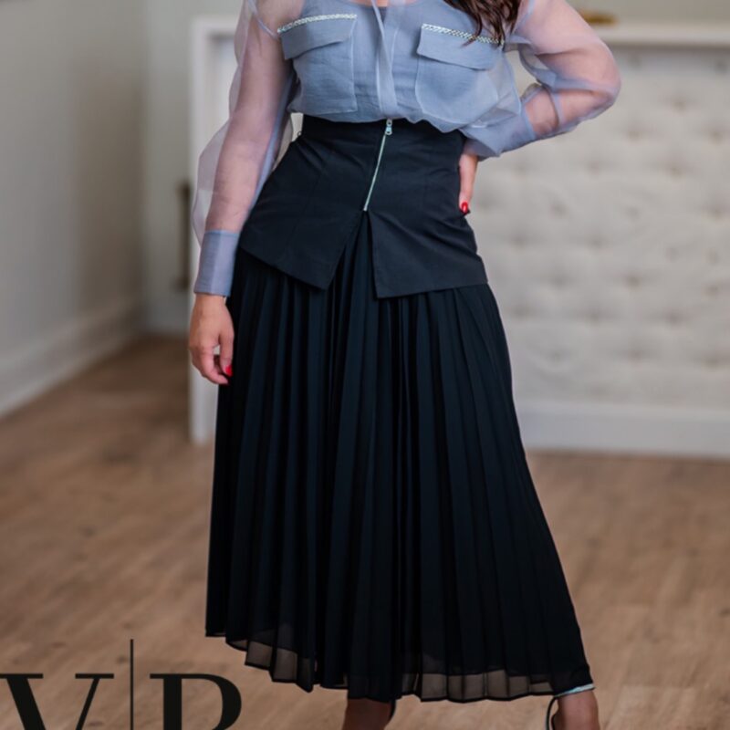 Black Faja Detail Skirt