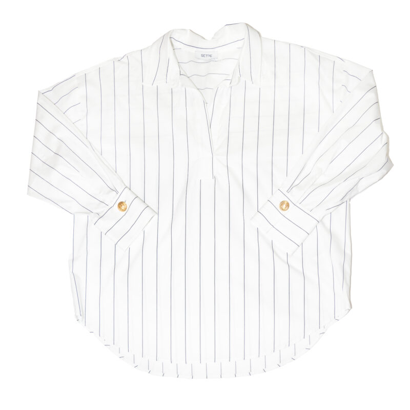 White Stripe Oversized Blouse