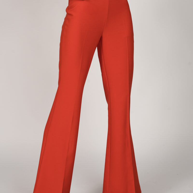 Red Wide Straight Leg Pants